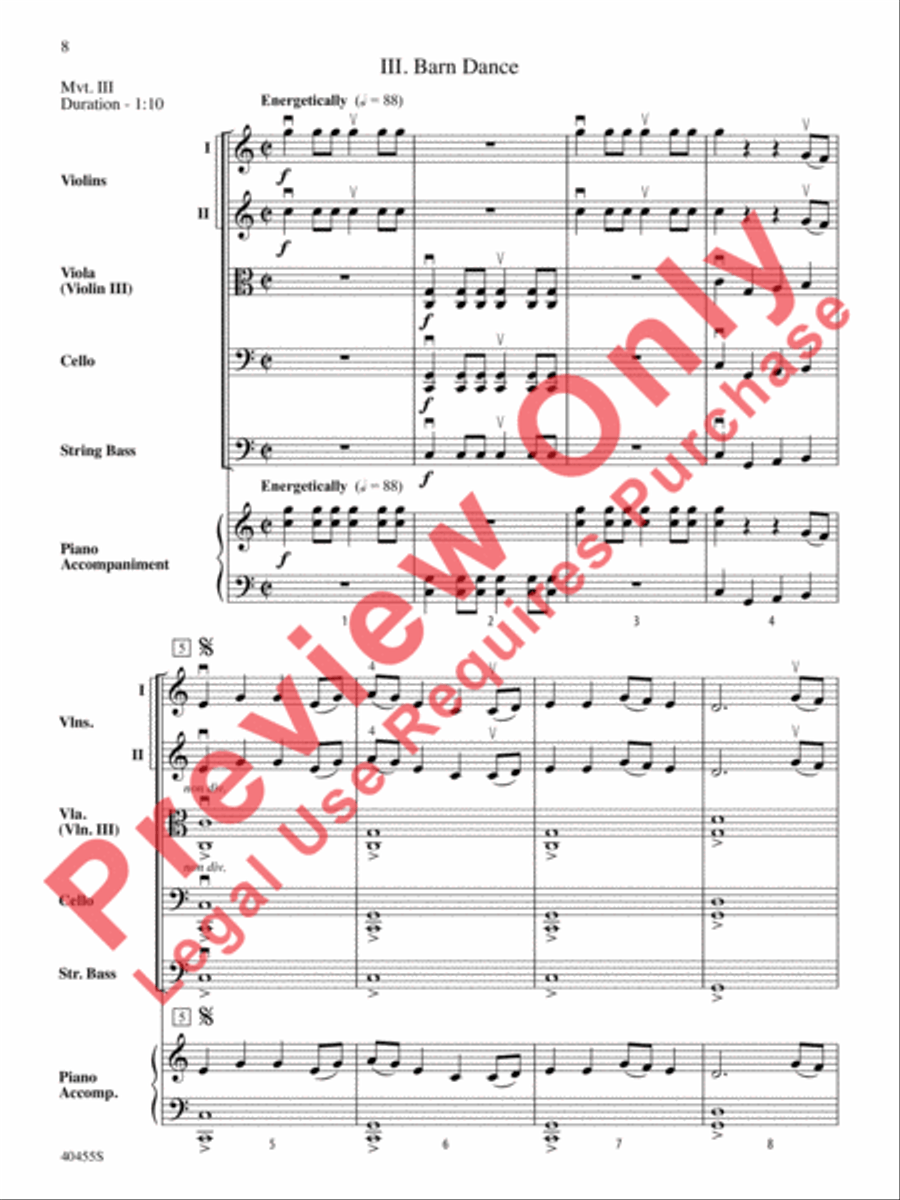 Forest Hills Folk Suite String Orchestra scores gallery preview page 9