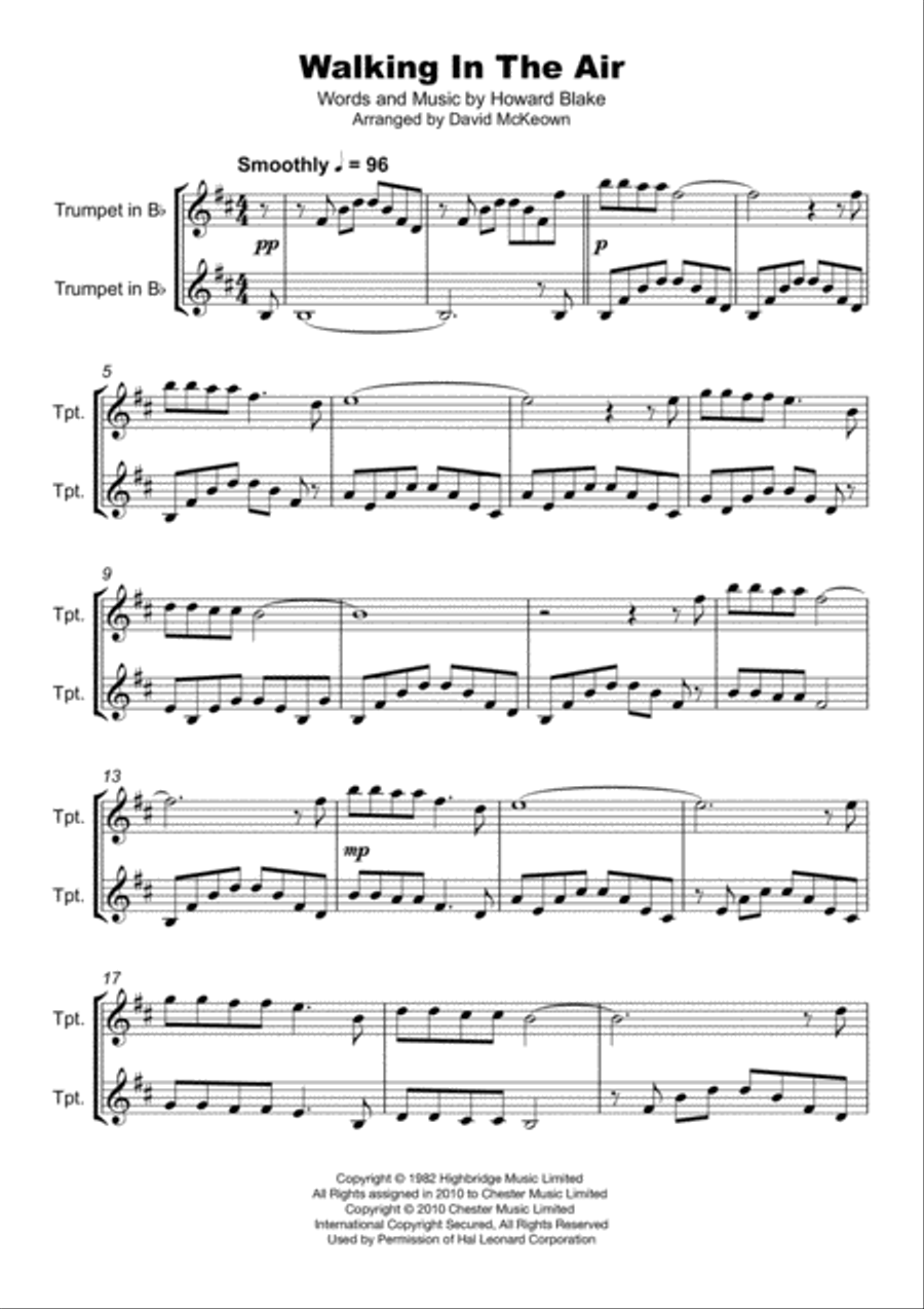 Walking In The Air Trumpet Duet scores gallery preview page 2