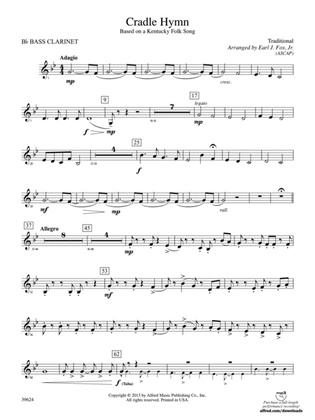 Cradle Hymn: B-flat Bass Clarinet