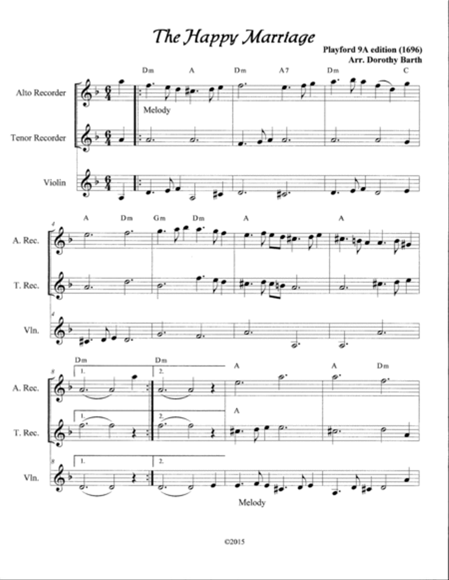 Playford Trios: The Happy Marriage Small Ensemble scores gallery preview page 2