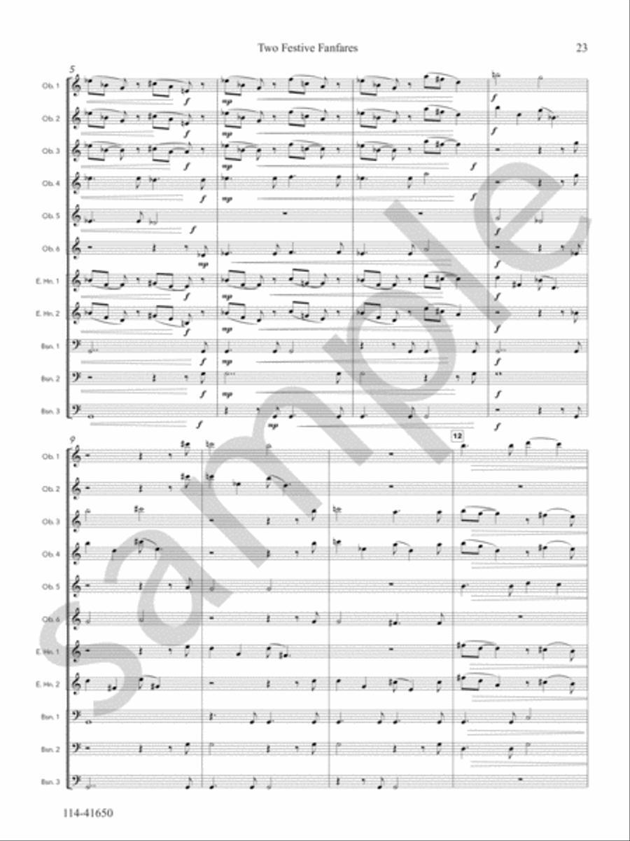 Two Festive Fanfares Chamber Music scores gallery preview page 12