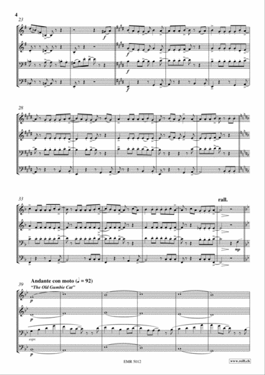 Highlights From Cats Brass Quartet scores gallery preview page 4