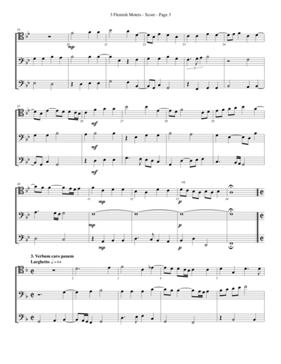 3 Flemish Motets for Trombone or Low Brass Trio image number null