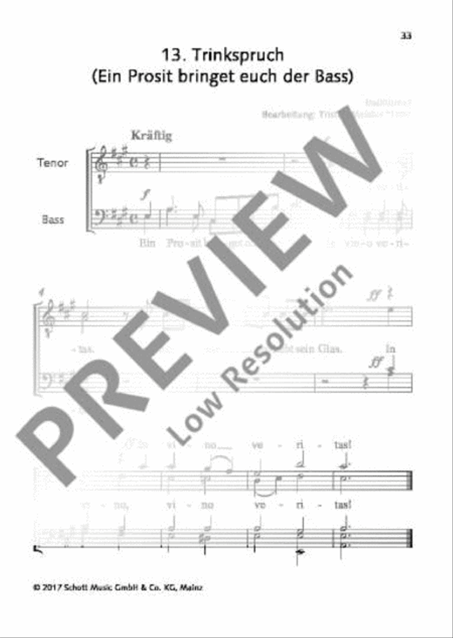 Trinkspruch (Ein Prosit bringet euch der Bass) TTBB scores gallery preview page 2