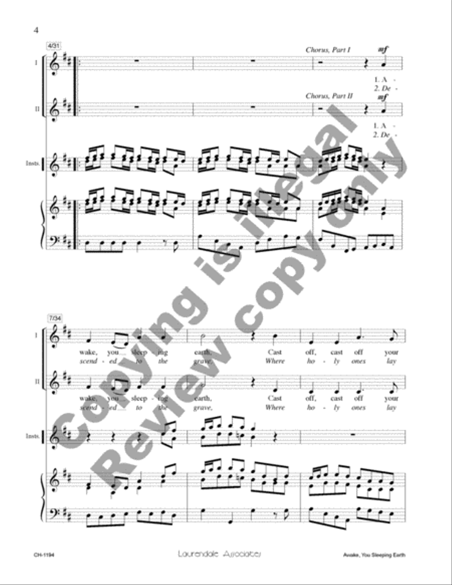 Awake, You Sleeping Earth 2-Part scores gallery preview page 7