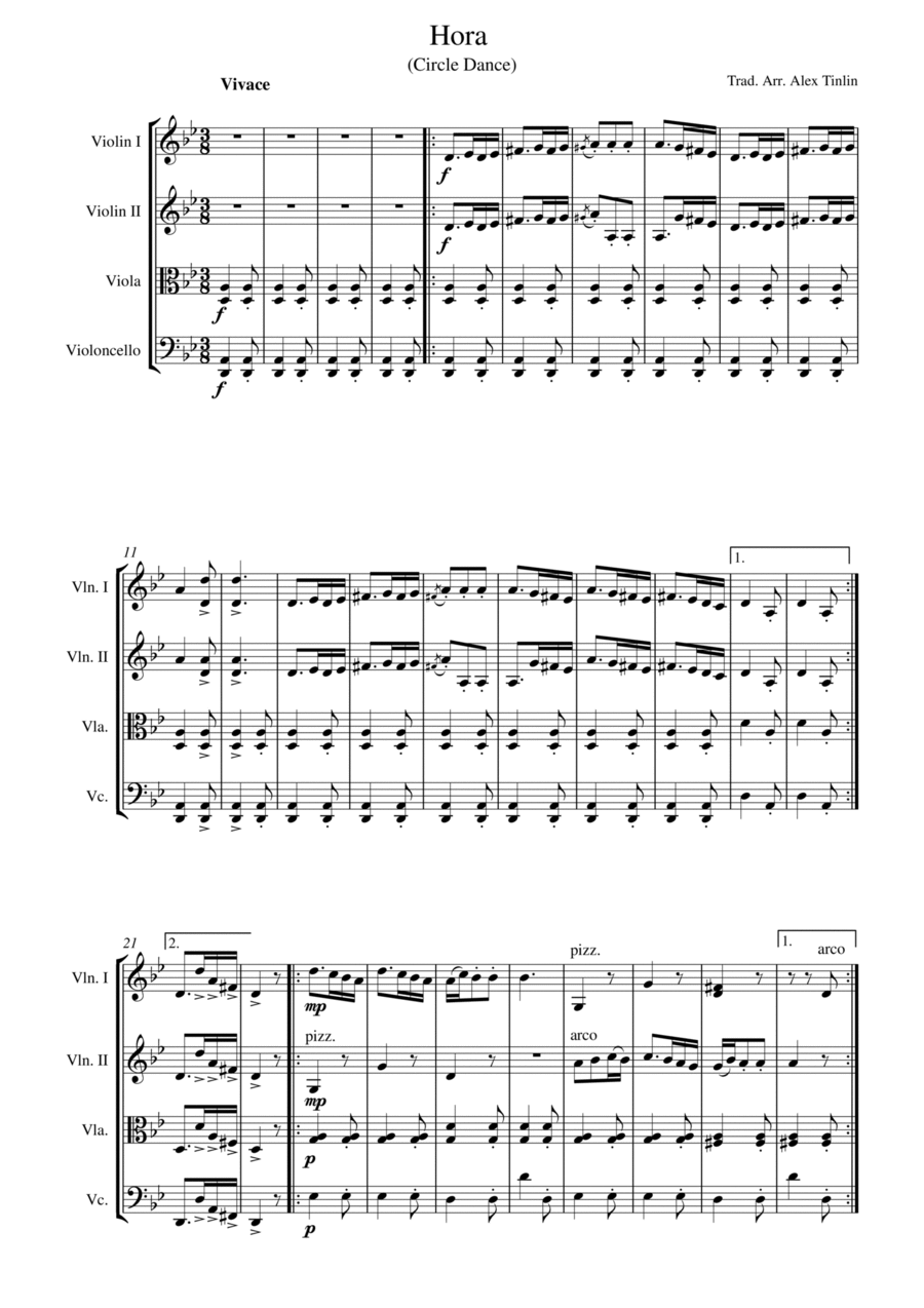 Hora String Quartet scores gallery preview page 1
