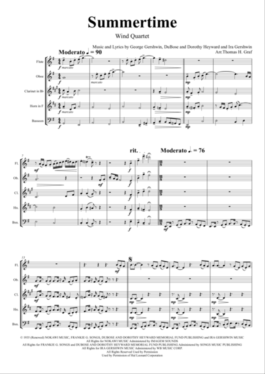 Summertime Woodwind Quintet scores gallery preview page 2