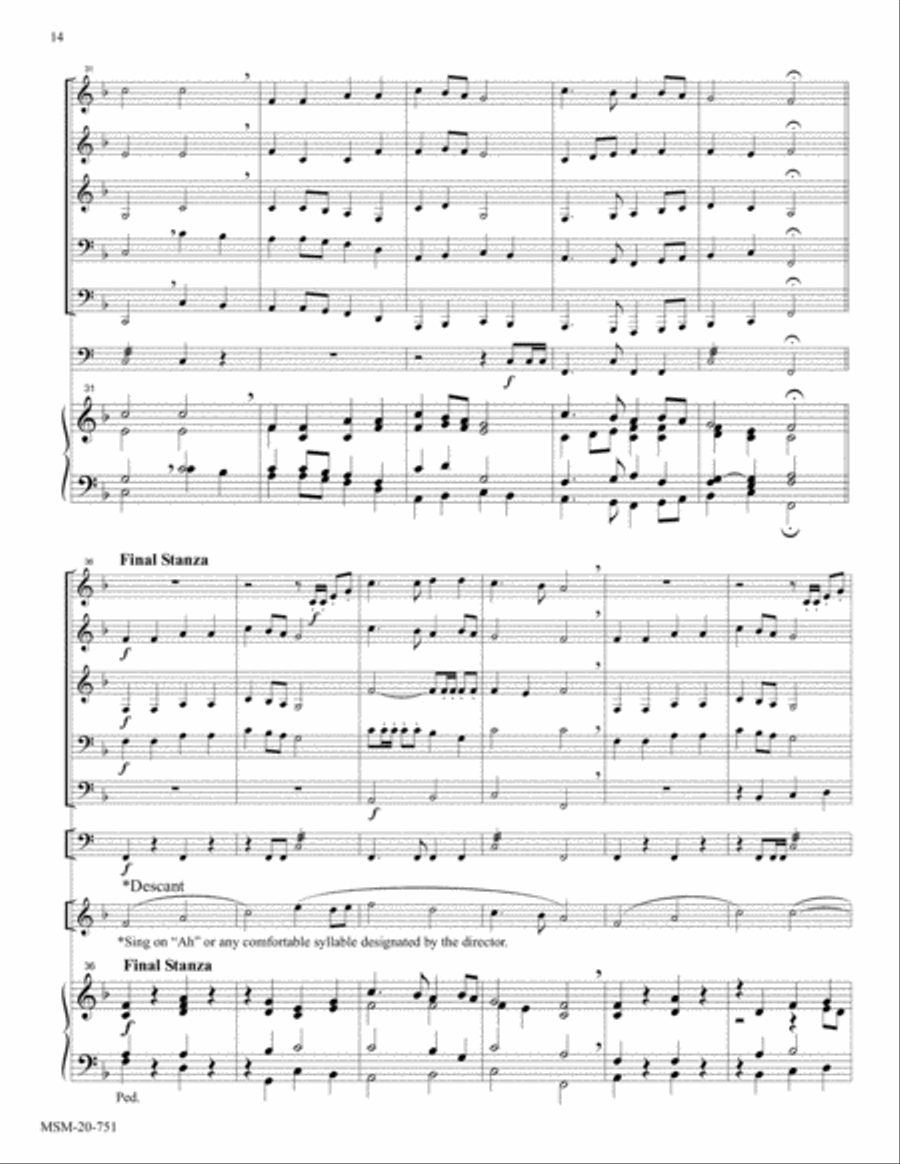 Hail the Day That Sees Him Rise (Llanfair) Choir scores gallery preview page 4