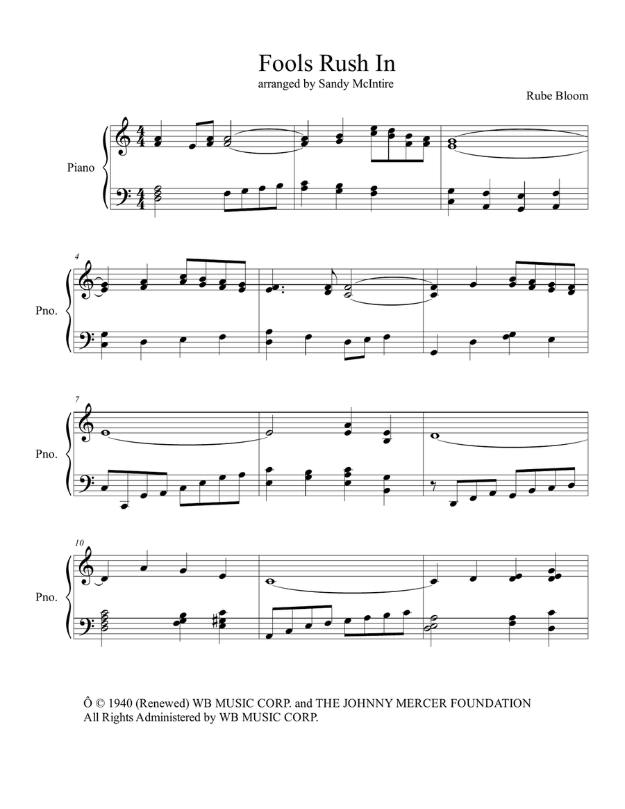 Fools Rush In Piano Method scores gallery preview page 2