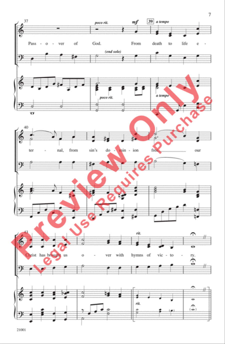 Risen Today! (An Easter Medley) 3-Part scores gallery preview page 7