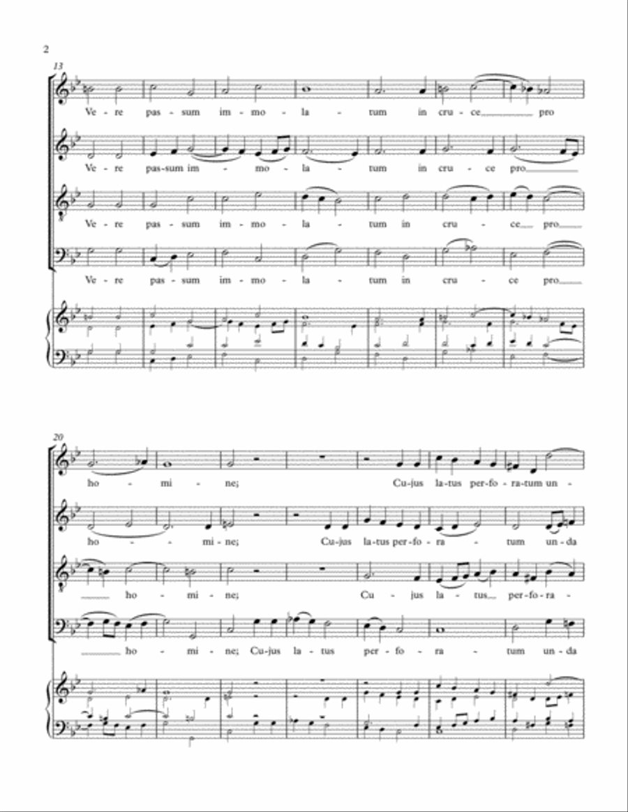 Ave Verum, HWC 328 Ave Verum, HWC 328 4-Part scores gallery preview page 4
