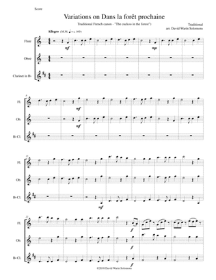 Dans la forêt prochaine (The Cuckoo in the forest) for flute, oboe and clarinet