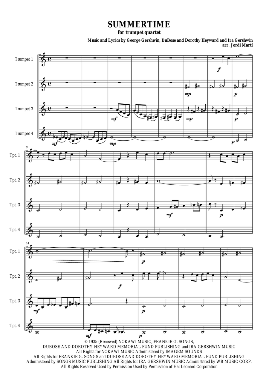 Summertime Summertime Brass Ensemble scores gallery preview page 2