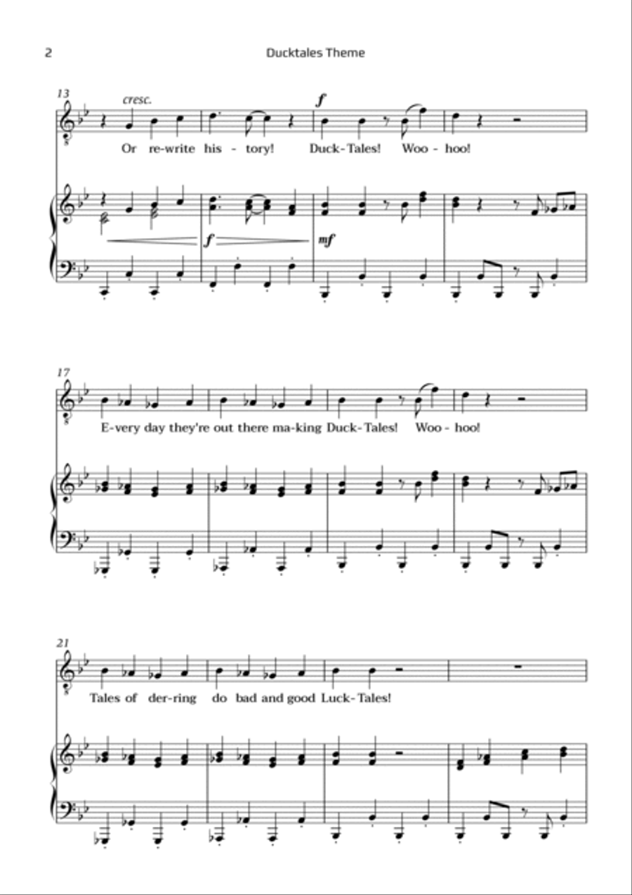 Ducktales Theme Ducktales Theme Chamber Music scores gallery preview page 2