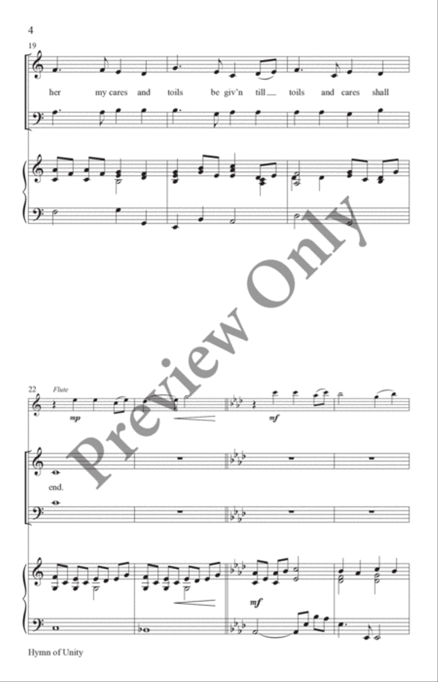 Hymn of Unity Hymn of Unity 4-Part scores gallery preview page 4