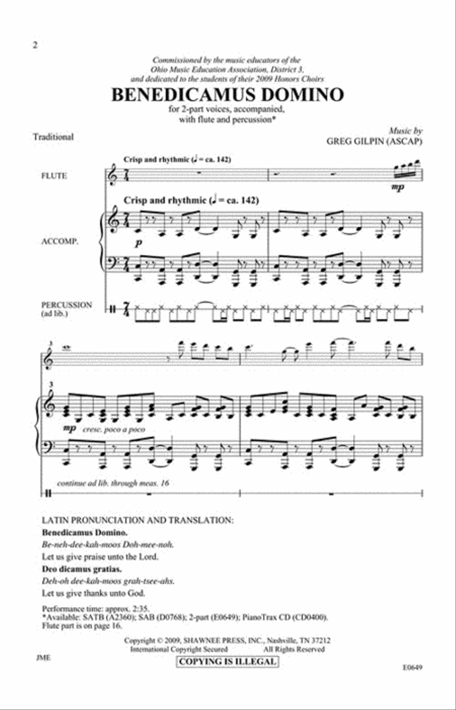 Benedicamus Domino Benedicamus Domino Choir scores gallery preview page 2