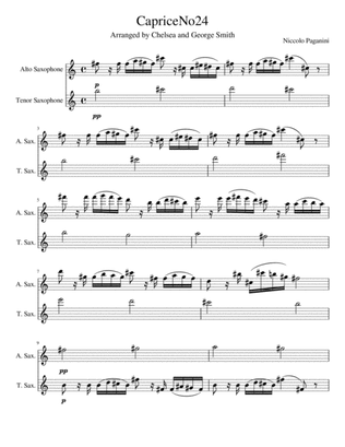 Caprice No. 24 for Saxophone Duet