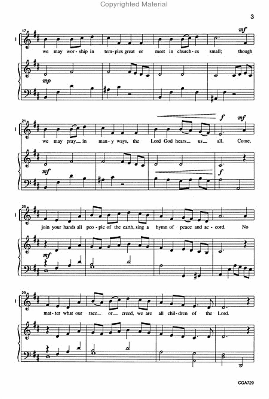 Come, Join Your Hands 2-Part scores gallery preview page 3
