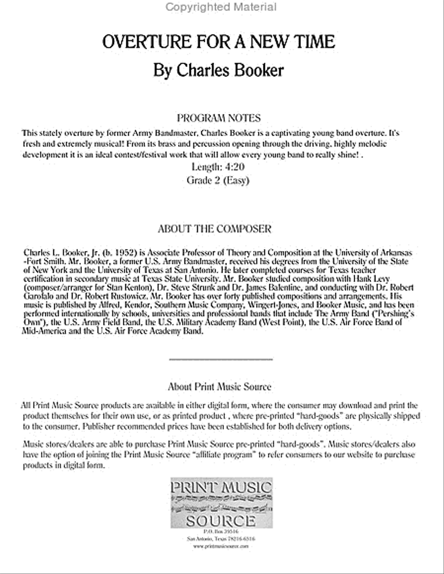 Overture for A New Time Concert Band scores gallery preview page 3