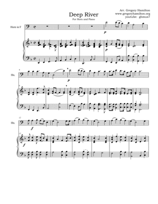 Deep River, arranged for Horn and Piano