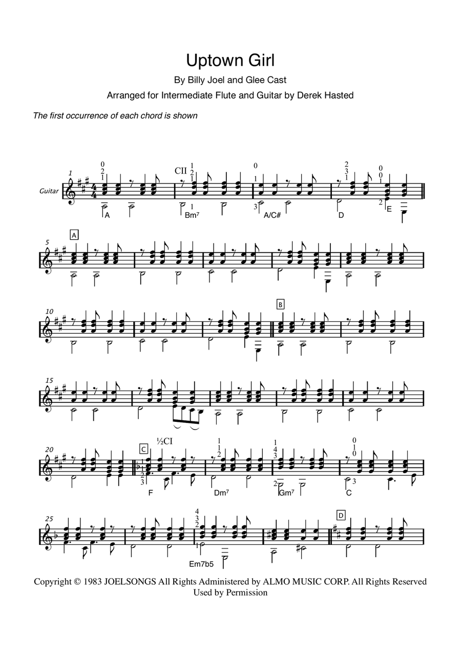 Uptown Girl Flute scores gallery preview page 6
