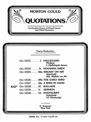 Book cover for Ballads From Quotations With Orchestra