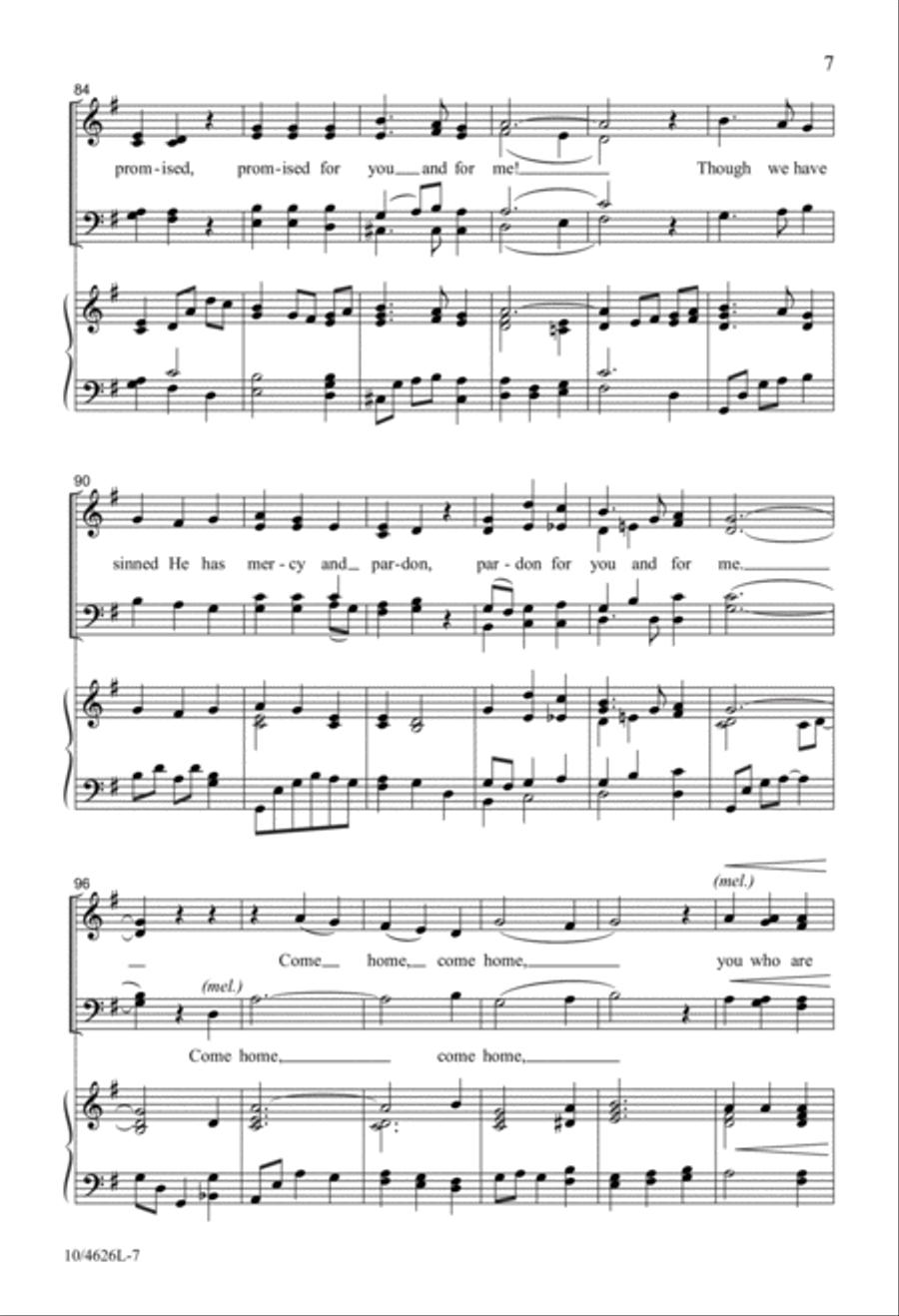Come Home 4-Part scores gallery preview page 7