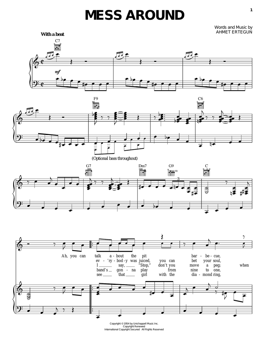 Mess Around Piano, Vocal, Guitar scores gallery preview page 1