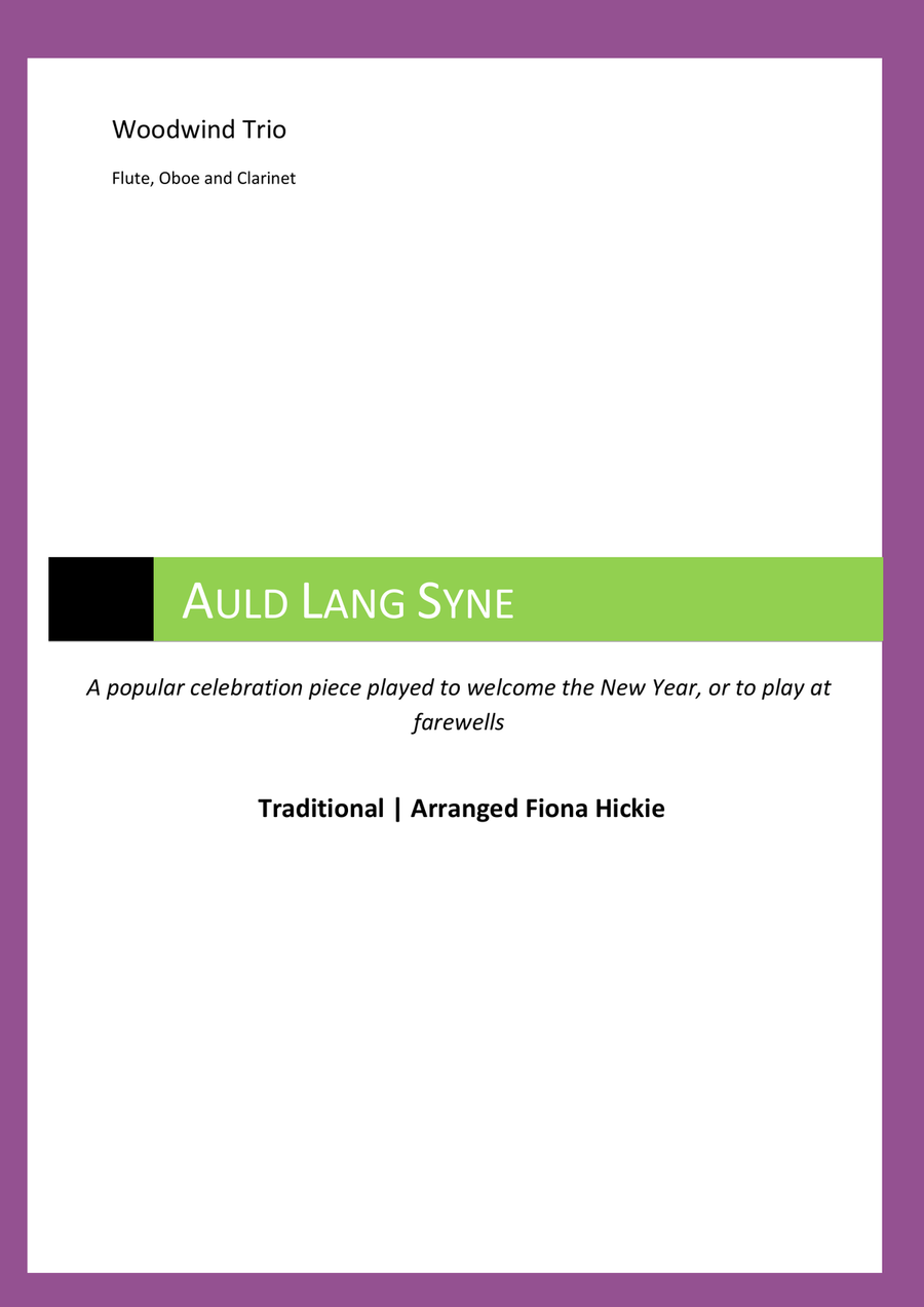 Auld Lang Syne Woodwind Trio scores gallery preview page 1