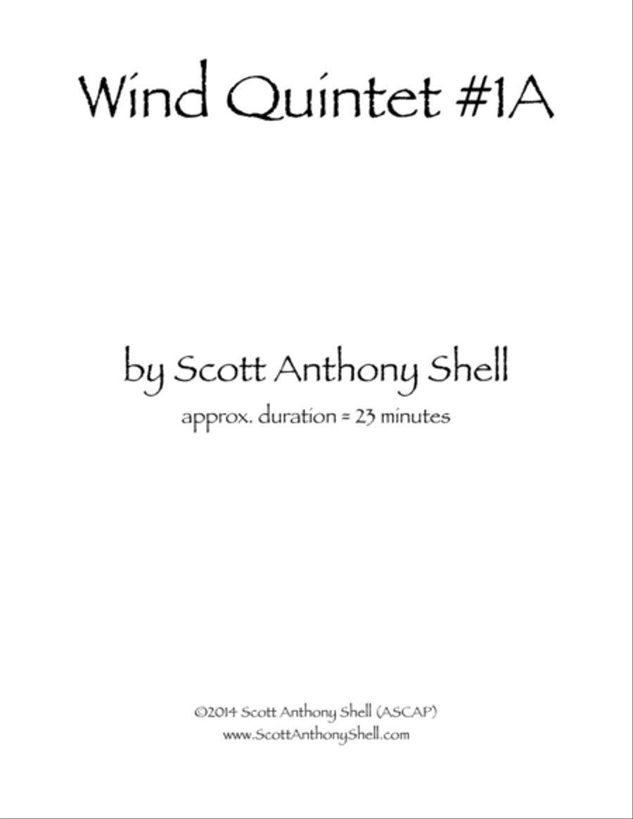 Wind Quintet #1A Woodwind Quintet scores gallery preview page 1