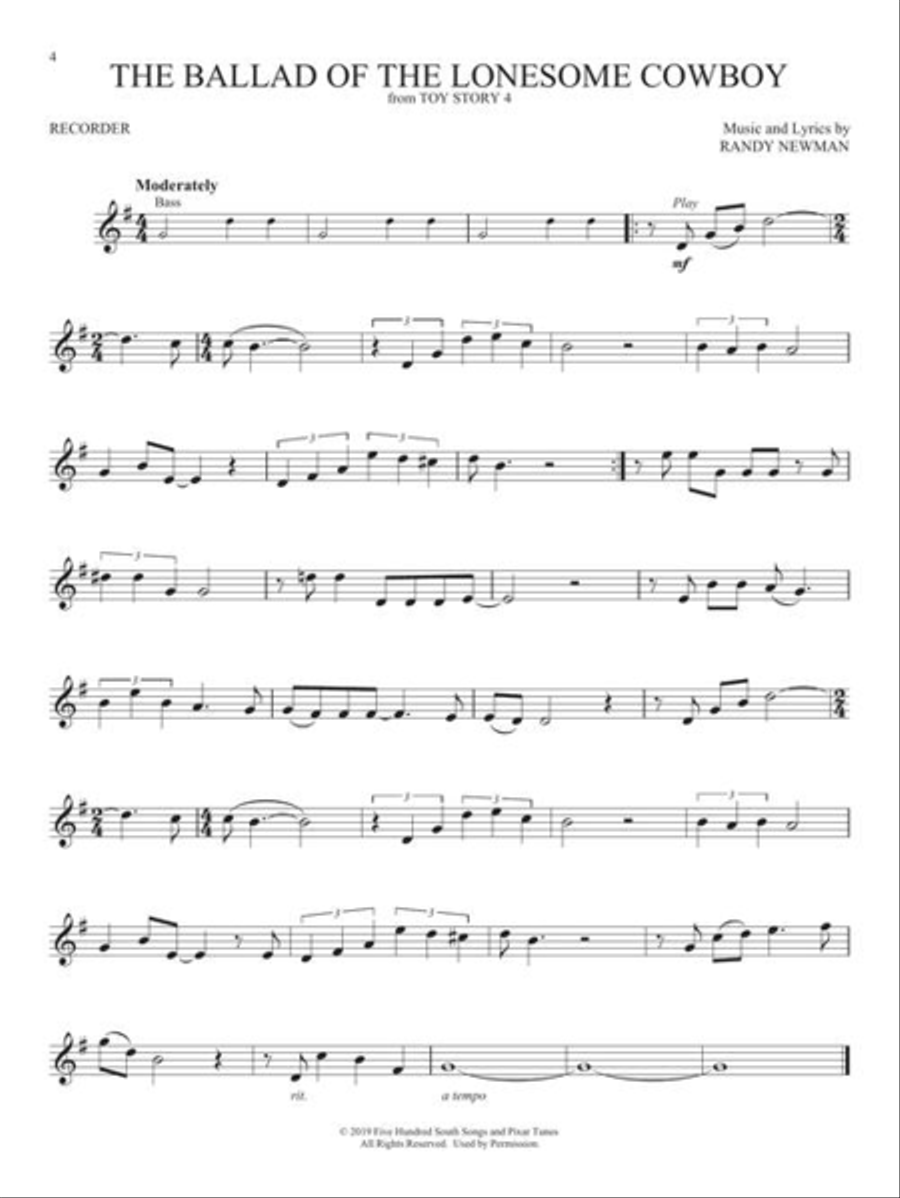 Favorite Disney Songs Recorder scores gallery preview page 4
