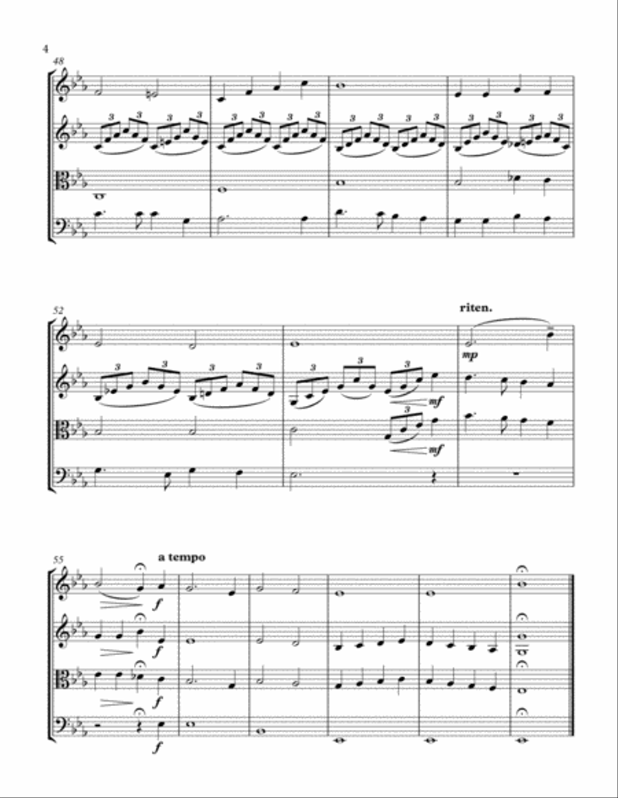 Beneath the Cross of Jesus, for String Quartet String Quartet scores gallery preview page 4