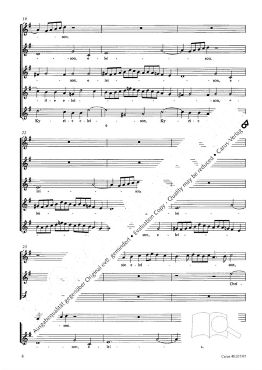 Kyrie in D minor 4-Part scores gallery preview page 9