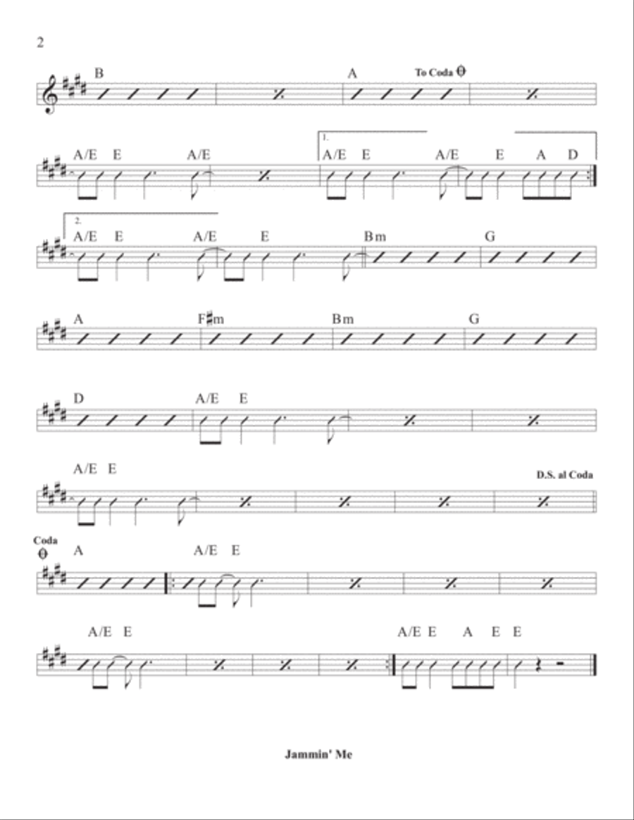 Jammin' Me Jammin' Me Piano, Vocal, Guitar scores gallery preview page 2