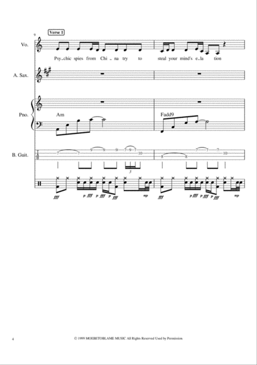 Californication Piano, Vocal, Guitar scores gallery preview page 4