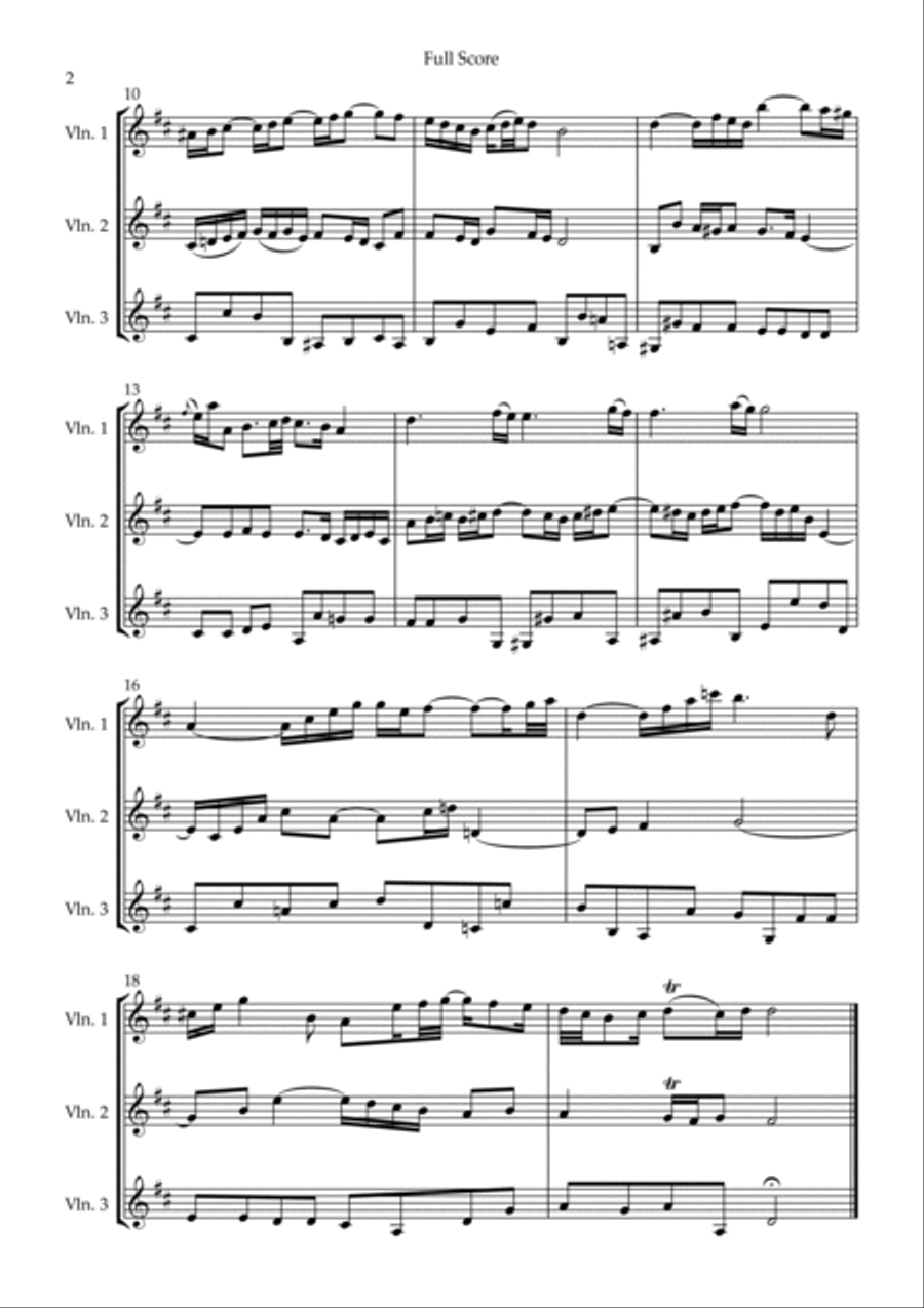 Air On The G String (J.S. Bach) for Violin Trio String Trio scores gallery preview page 2