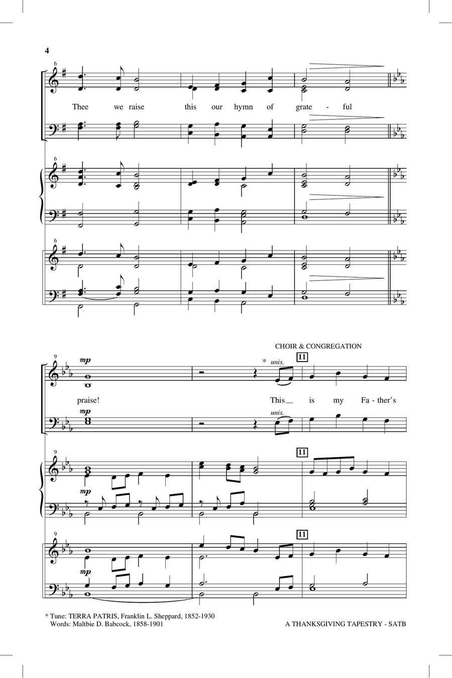 A Thanksgiving Tapestry 4-Part scores gallery preview page 2