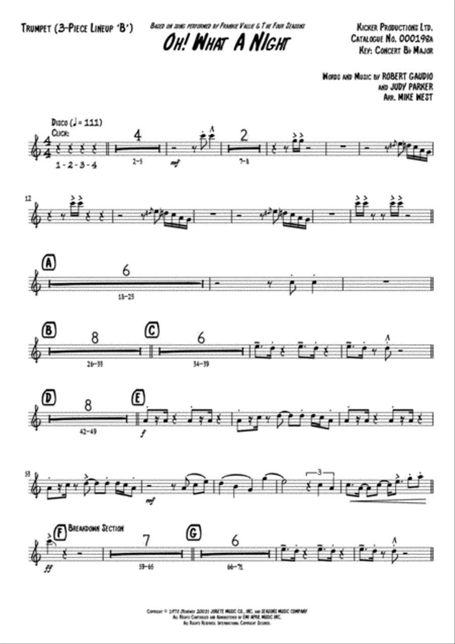 December 1963 (oh, What A Night) Small Ensemble scores gallery preview page 2