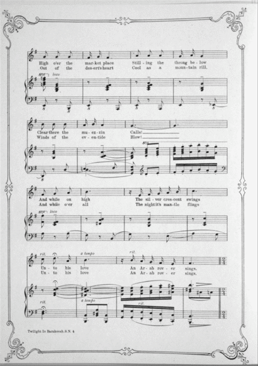 The Rose of Algeria. Twilight in Barakeesh. (Zoradie and Chorus) Choir scores gallery preview page 3