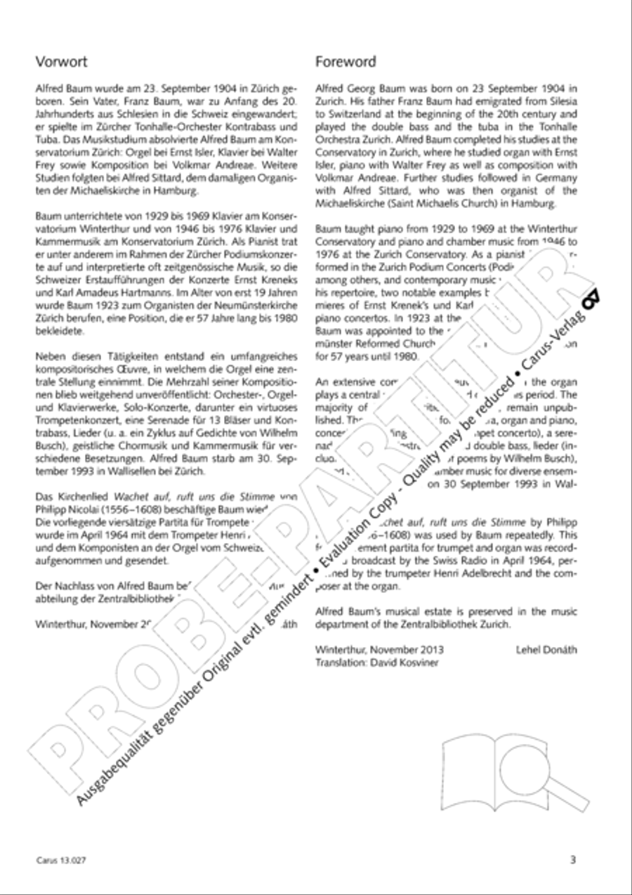 Wachet auf, ruft uns die Stimme Organ scores gallery preview page 4