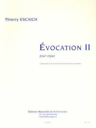 Book cover for Evocation Ii, For Organ