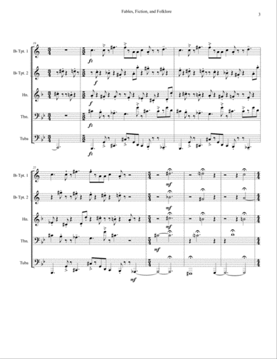 Fables, Fiction, and Folklore Brass Ensemble scores gallery preview page 3
