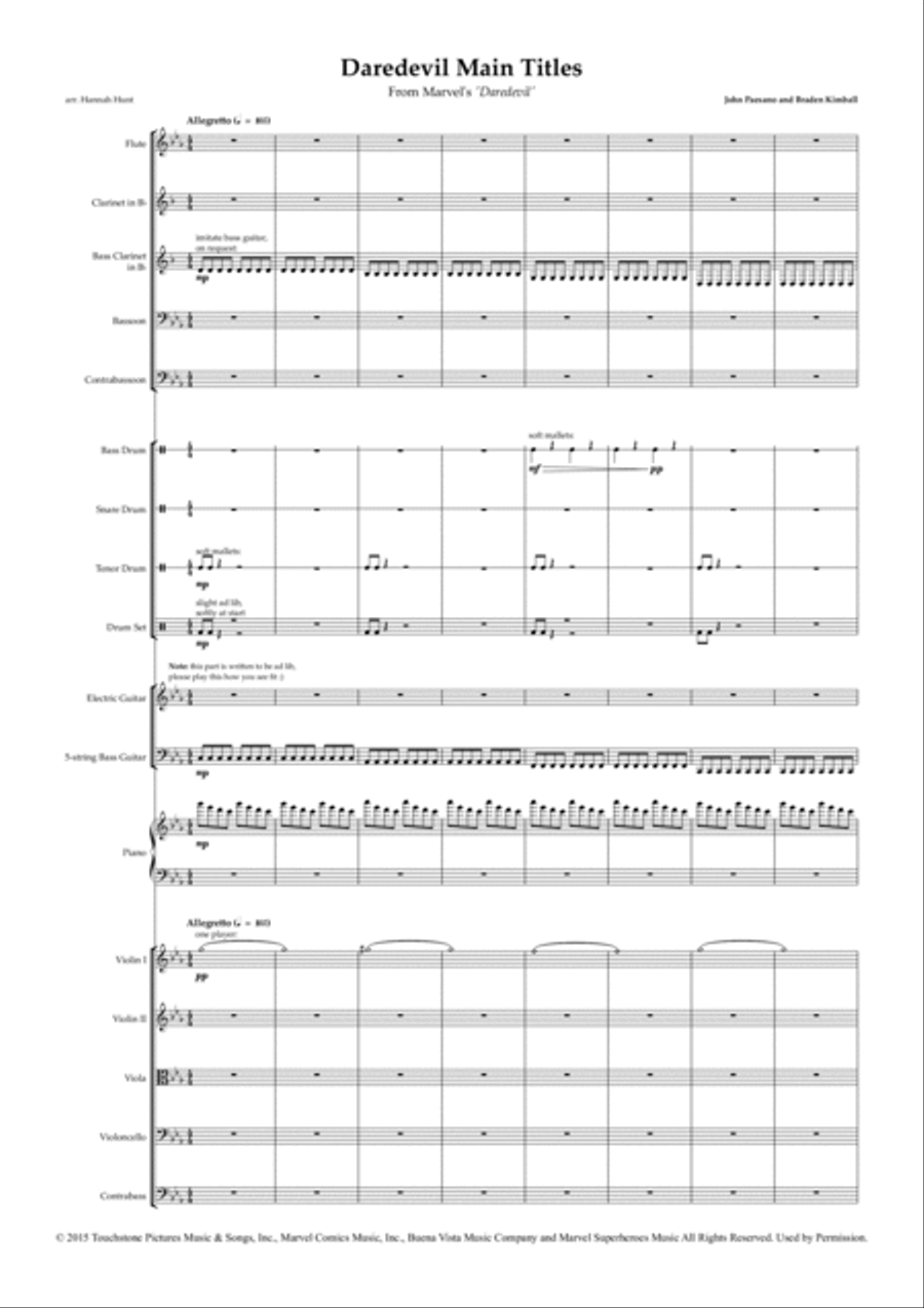 Daredevil Main Titles Full Orchestra scores gallery preview page 2