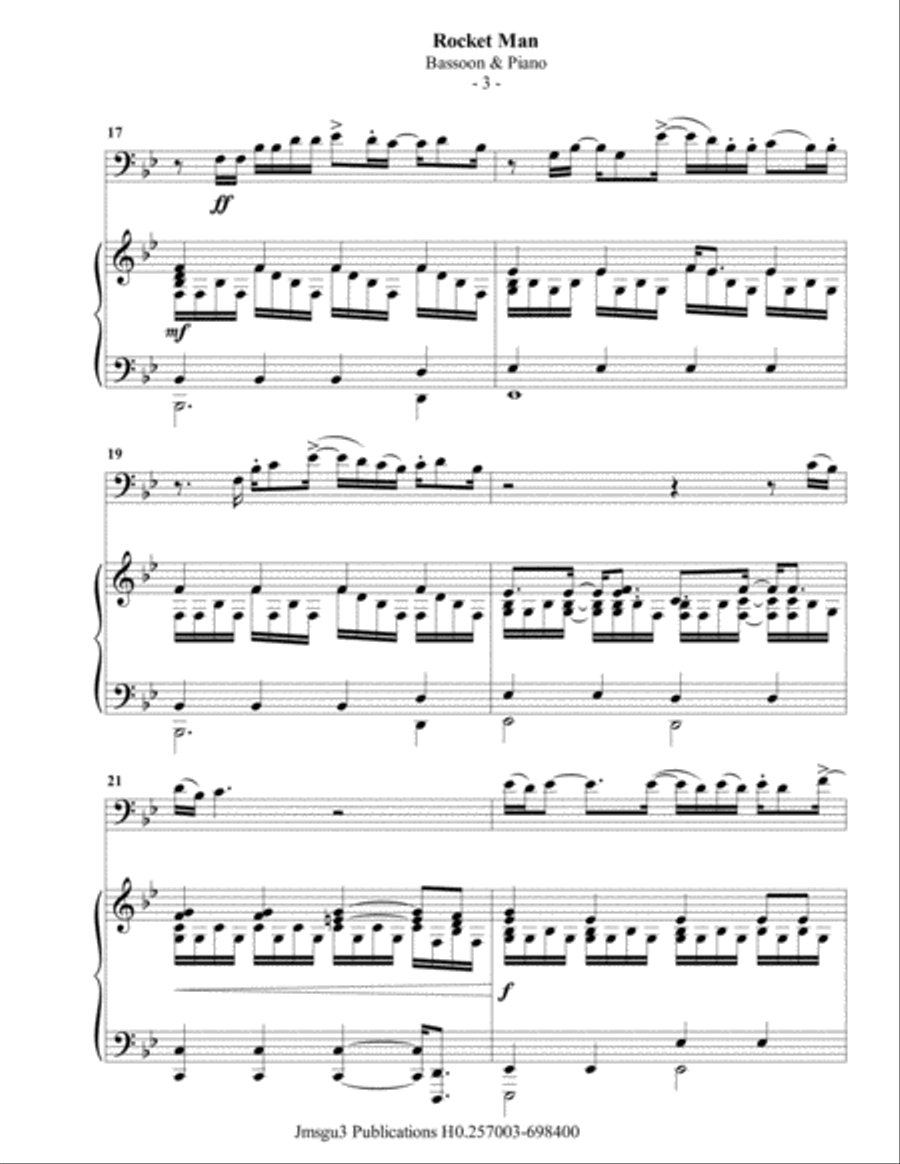 Rocket Man (I Think It's Gonna Be A Long Long Time) Bassoon scores gallery preview page 4