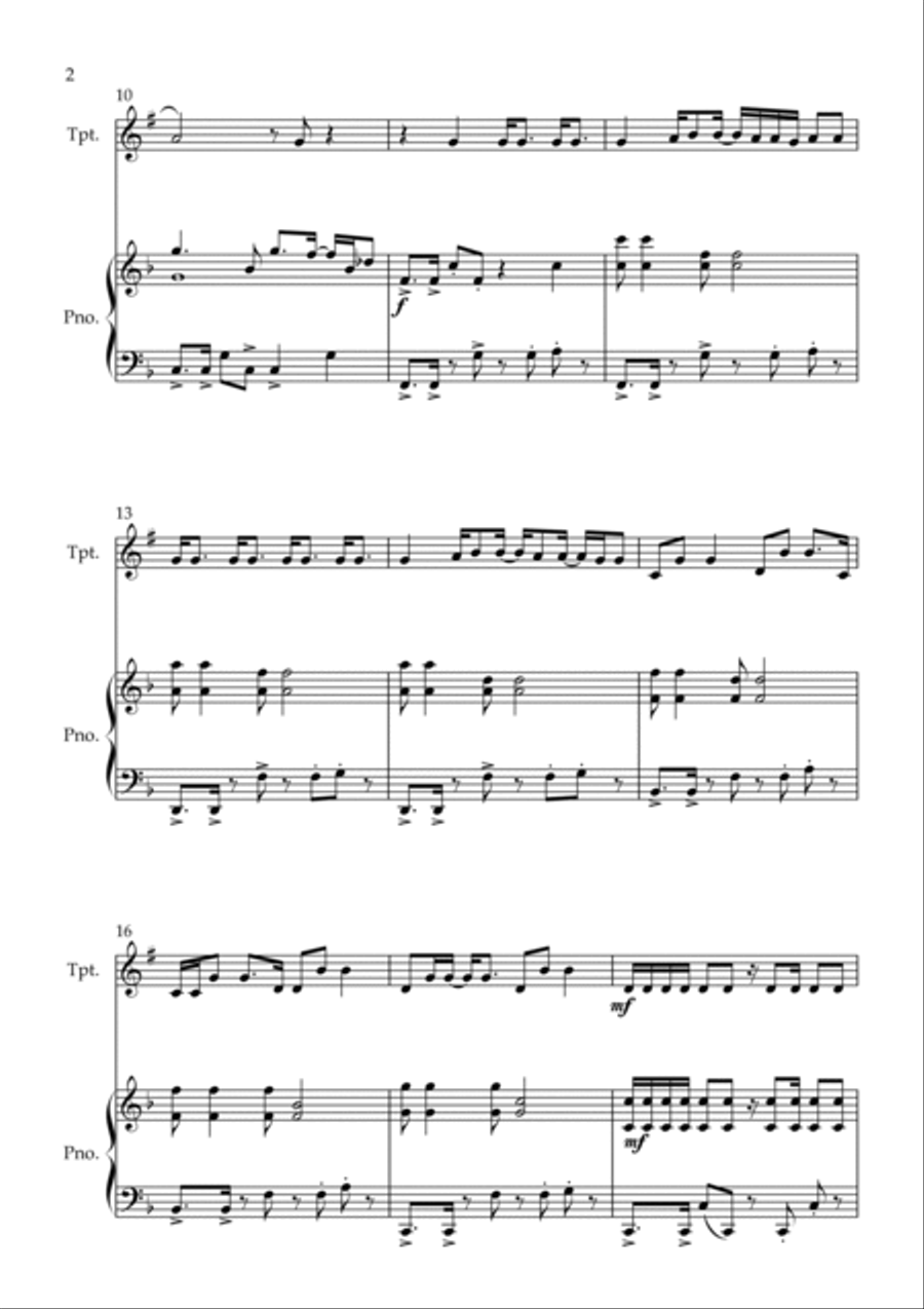 Blank Space B-Flat Trumpet scores gallery preview page 2