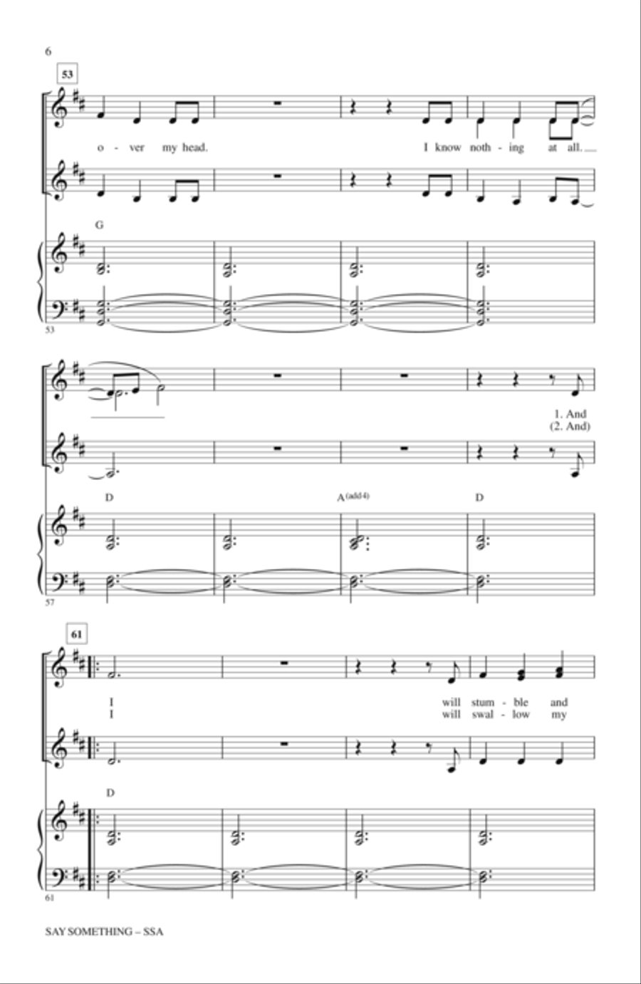 Say Something SSA scores gallery preview page 5