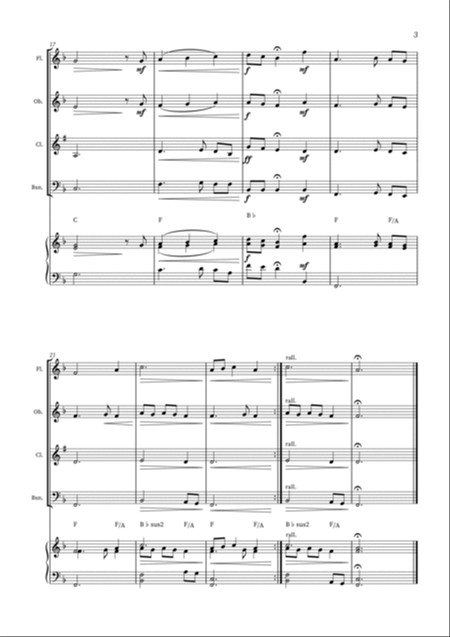 Jesus Paid It All - Woodwind Quartet and Piano (+Chords) Woodwind Quartet scores gallery preview page 3