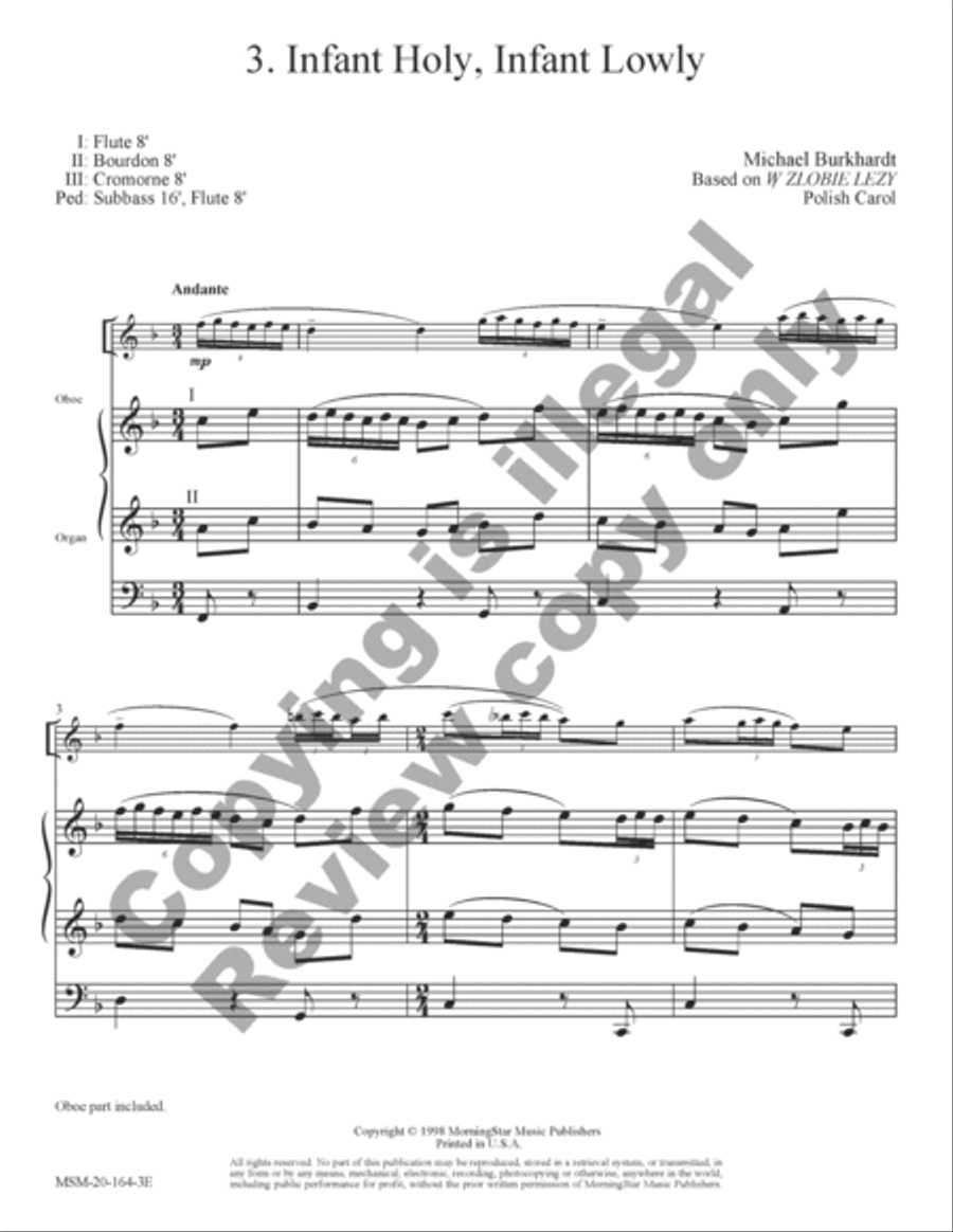 Three Carols for Oboe and Organ Oboe scores gallery preview page 16