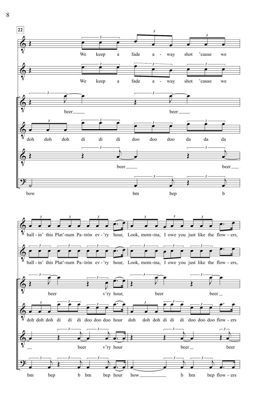 Right Round (arr. Deke Sharon) TTBB scores gallery preview page 6