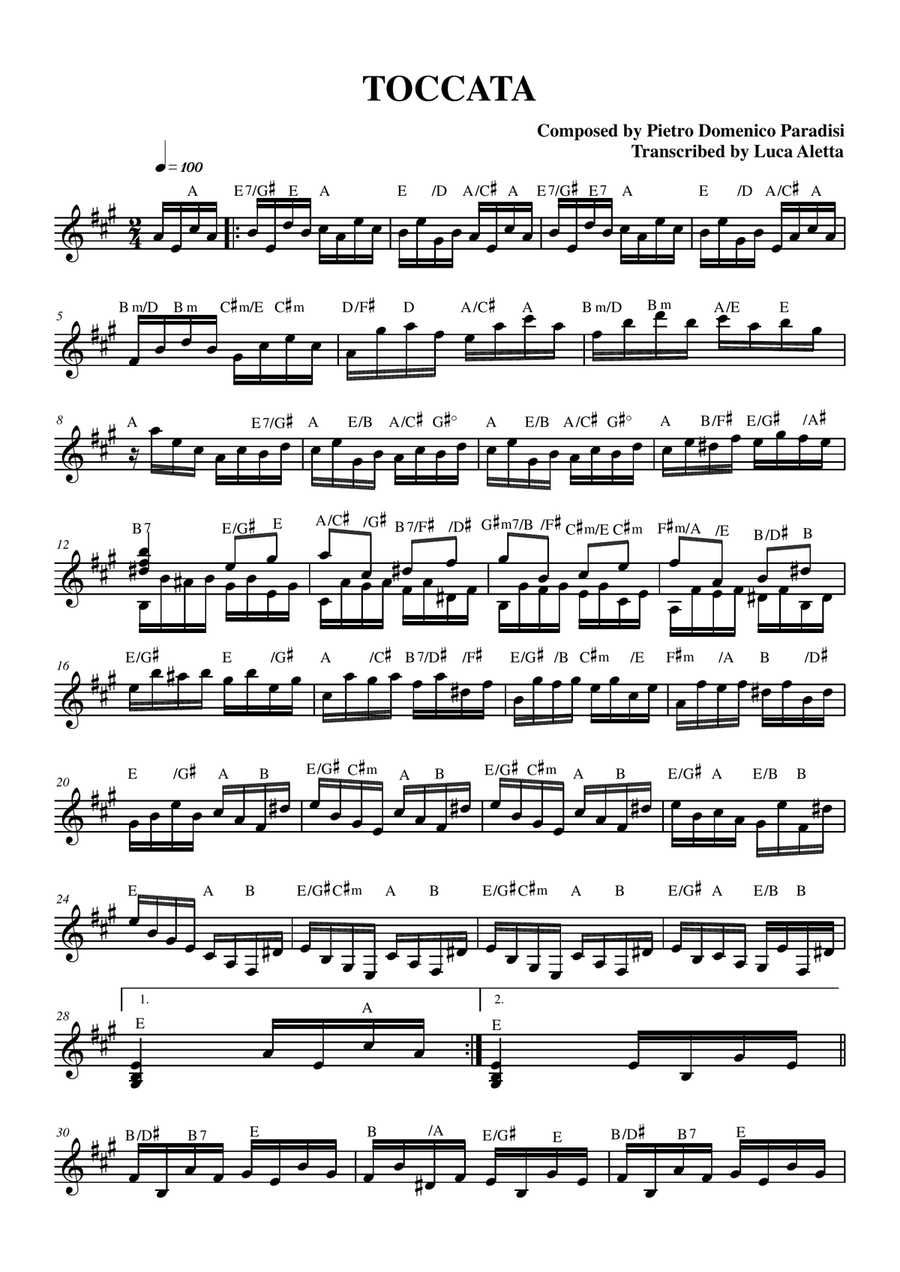 Toccata di Paradisi Small Ensemble scores gallery preview page 1